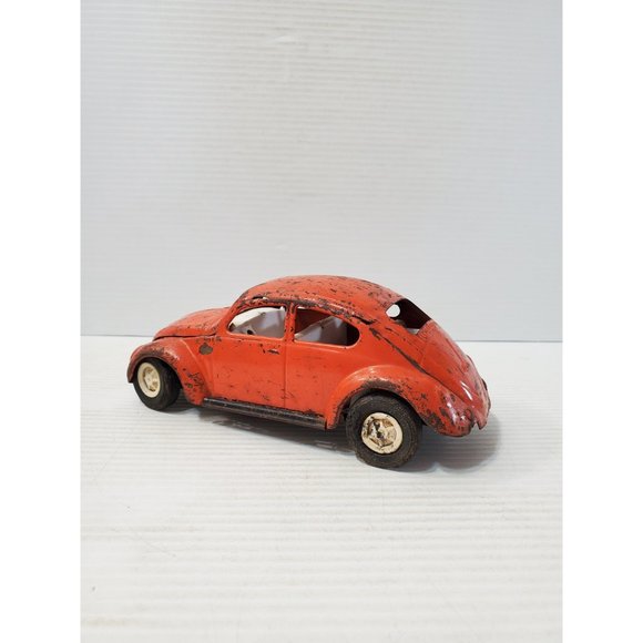 vintage Volkswagen Beetle Red metal Model Car - Picture 6 of 10